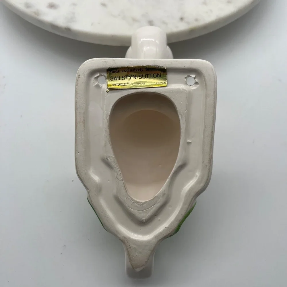 Vintage White Ceramic Duck Head Yellow Beak‎ Towel Holder Wall Mount Hanger